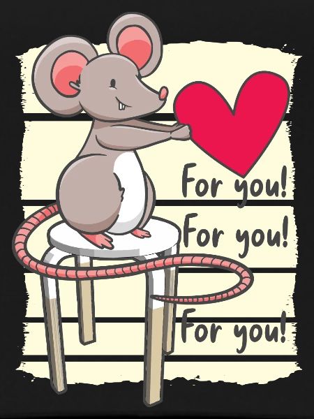 Souris douce avec cœur