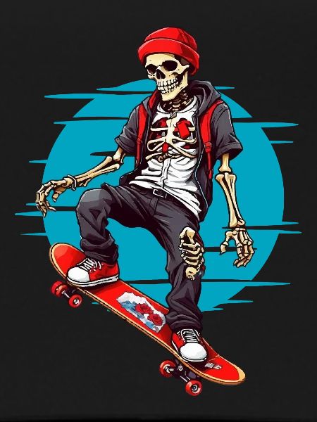 Skateboarding Skeleton