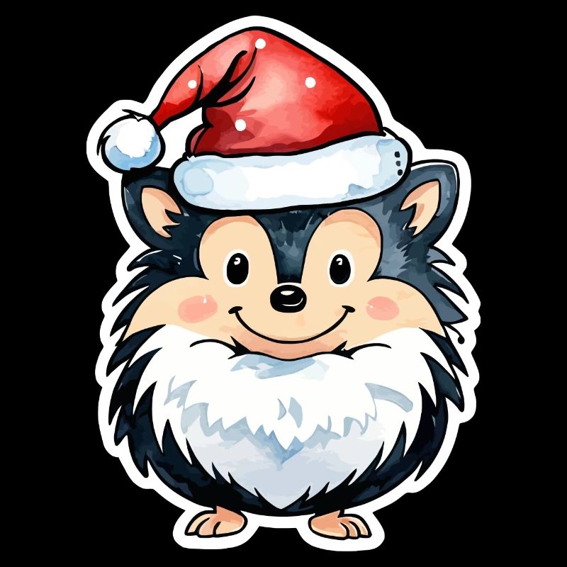Hedgehog Christmas Drawing