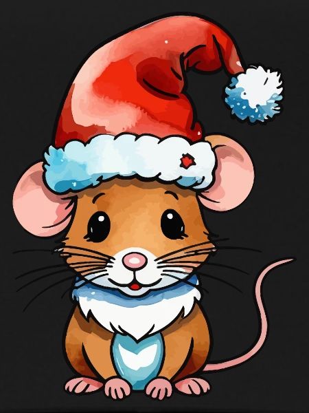Mouse Christmas Drawing