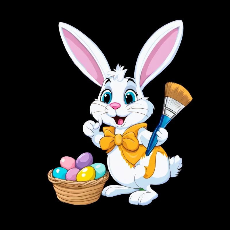 Lapin de Pâques avec des œufs de Pâques