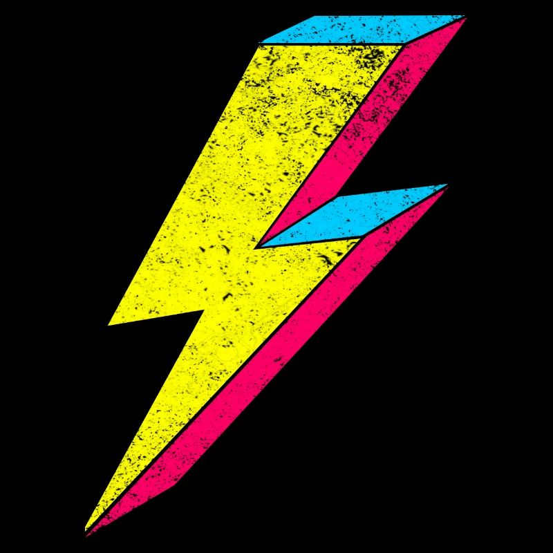 Neon Blitz Lightning Design 70s 80s