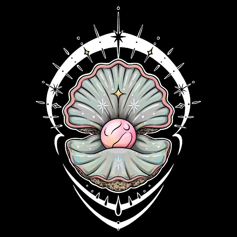 Mystische Muschel mit kosmischem Glanz