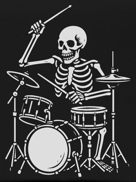 Batteur squelette sur scène