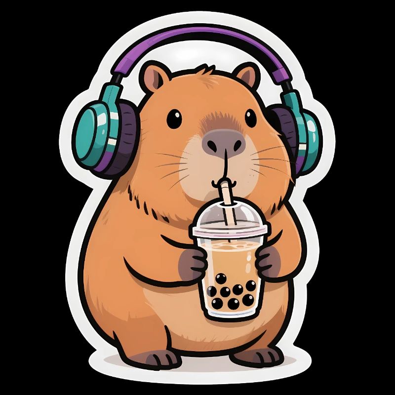 Süßes Capybara Bubble Tea Kawaii Tier Geschenk