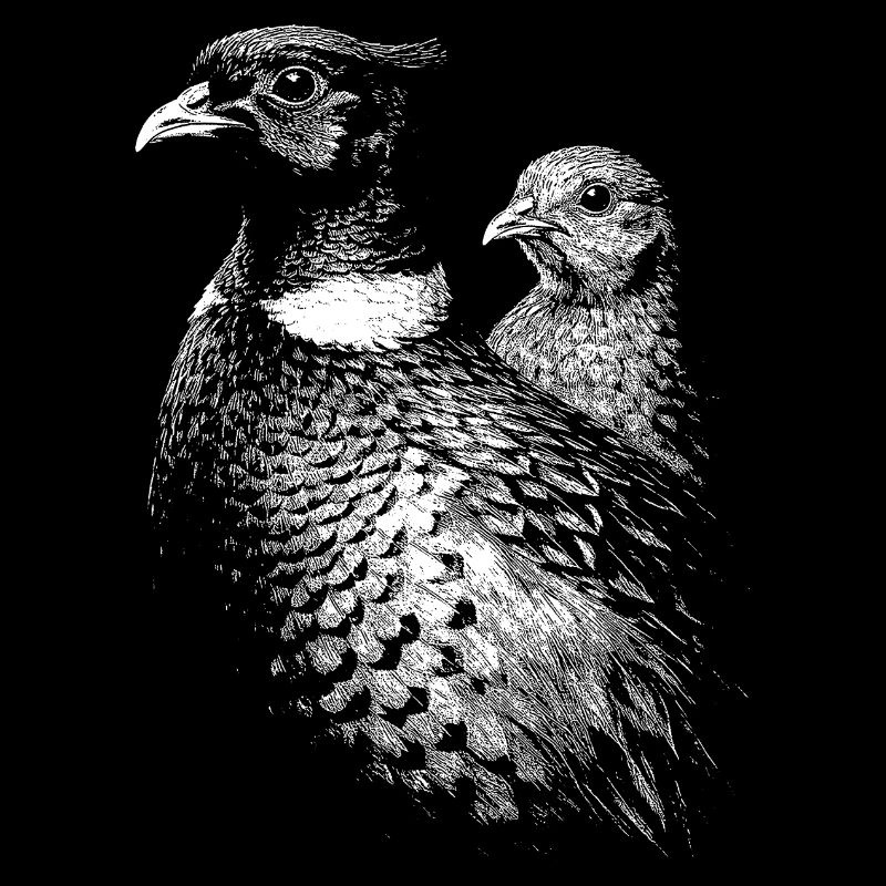 Pheasant and hen
