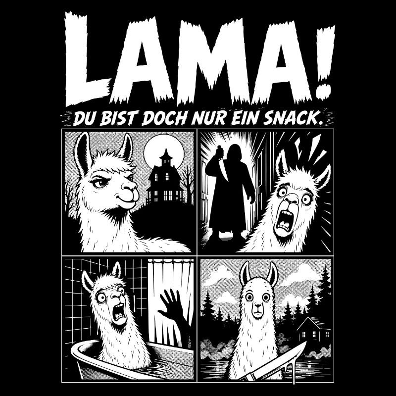 Lama Horror Comic Grusel Alpaka Design
