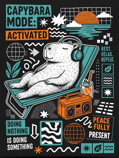 Capybara Mode Activated Funny Design