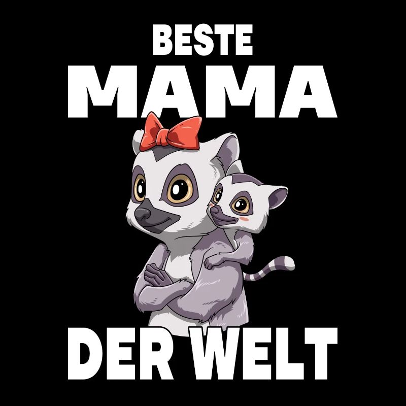 Beste Mama der Welt Muttertag Mutter Lemuren für