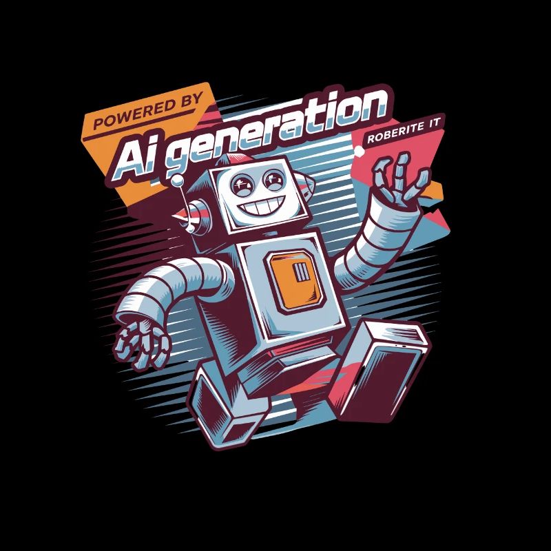 Powered By AI Generation Robot Fun
