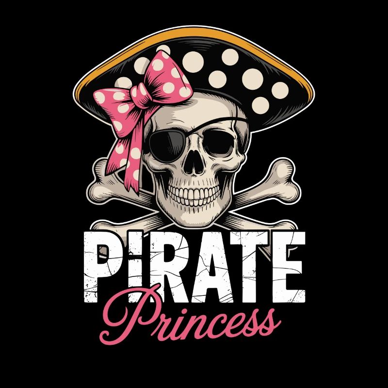 Crâne de princesse pirate avec arc