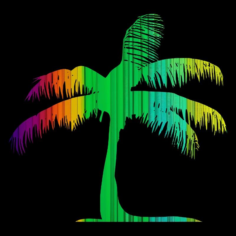 Tropical Beach Paradise Palm Rainbow 4