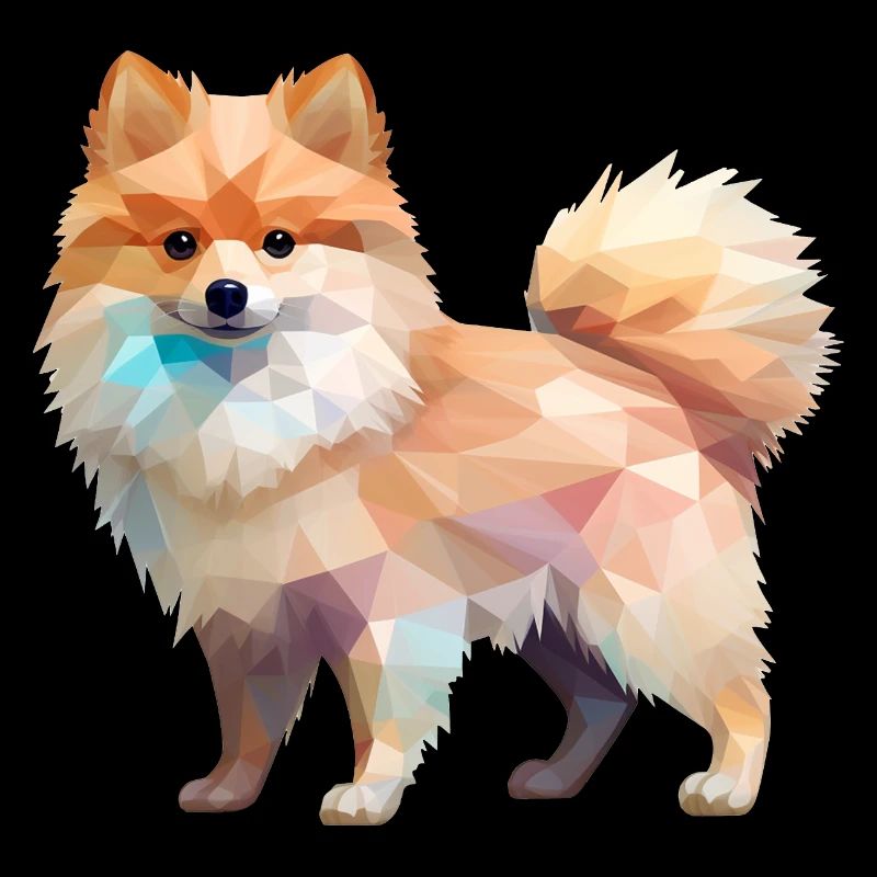 Miniature Spitz Geometric Drawing
