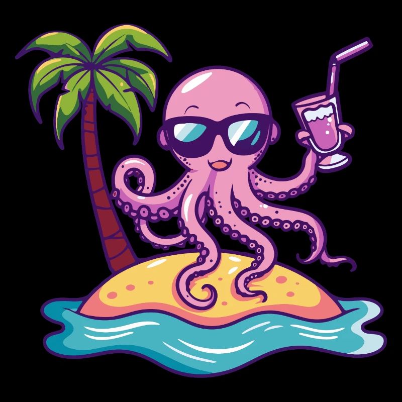 Octopus Summer Beach Vacation