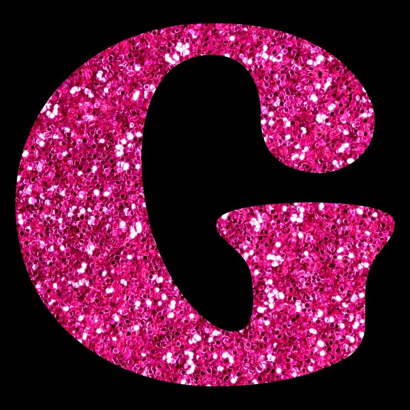 Buchstabe g rosa Glitzer