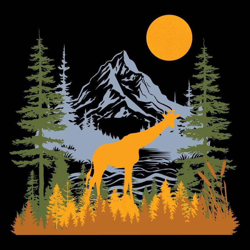 Giraffe Mountain Majesty