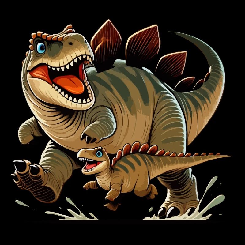 Ankylosaurus Mutter und Kind beim Herumtollen