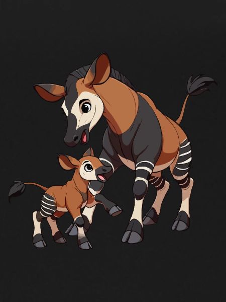 Okapi Mutter und Kind