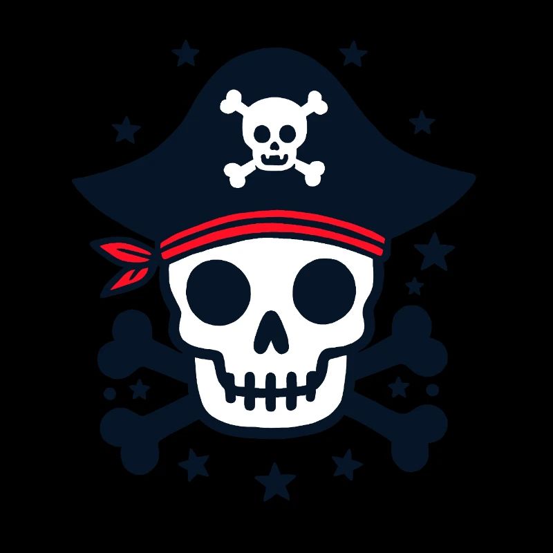 Crâne de pirate et os croisés