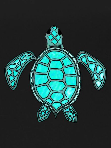 Green turtle - turquoise