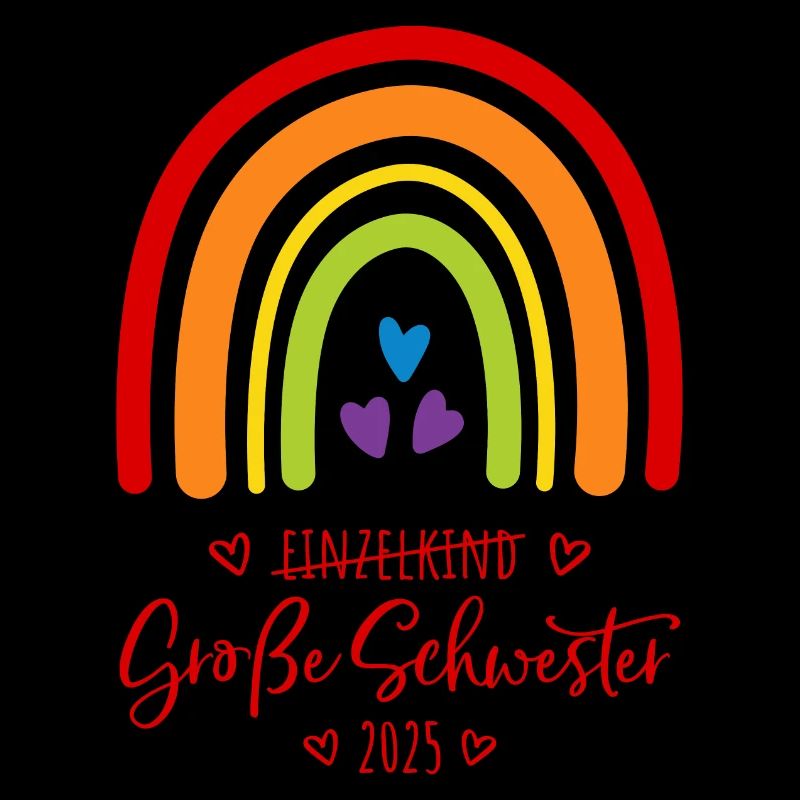 Boho Regenbogen Einzelkind Große Schwester 2025