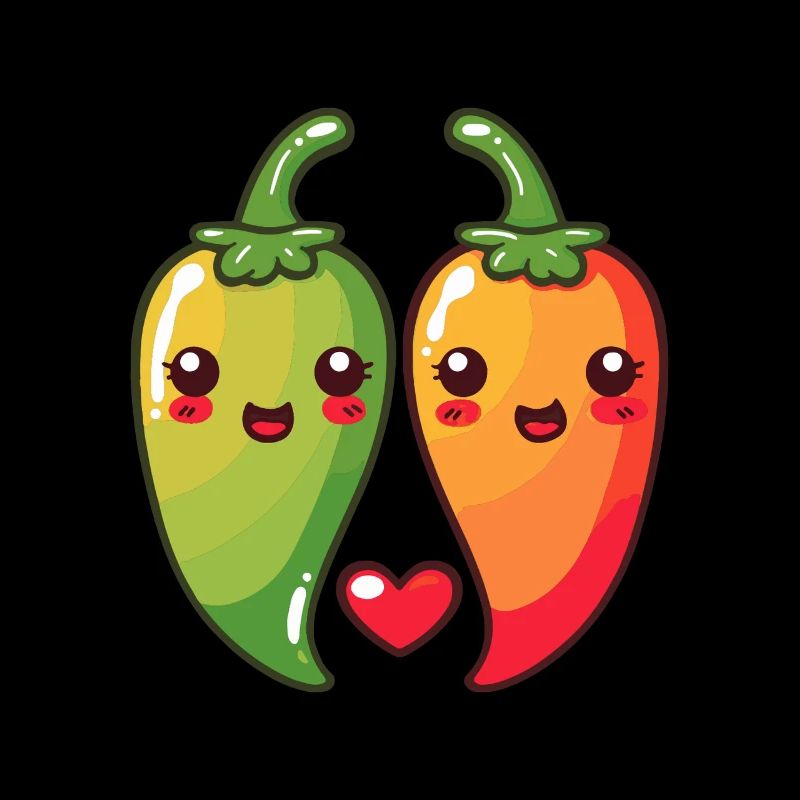 Chilli Couple Amour Coeur Bande Dessinée