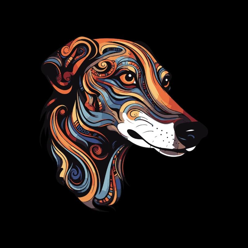 Portrait de chien lévrier