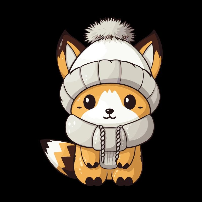 Renard Hiver Animal Bébé Bande Dessinée