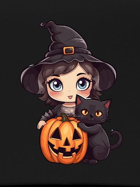Witch Kawaii Halloween style