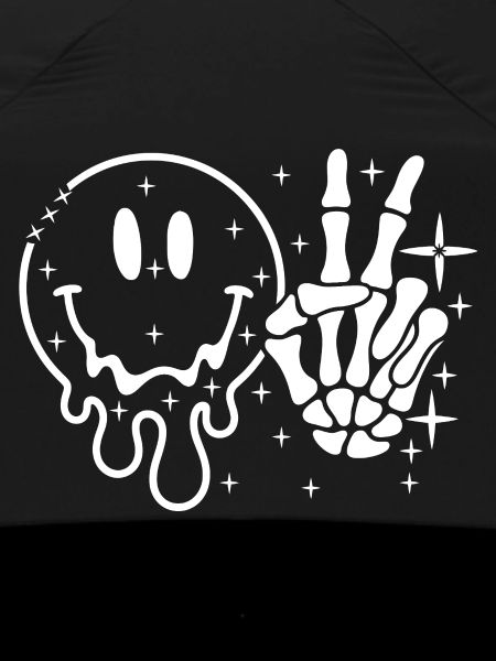 Smiley Skull Peace Hand