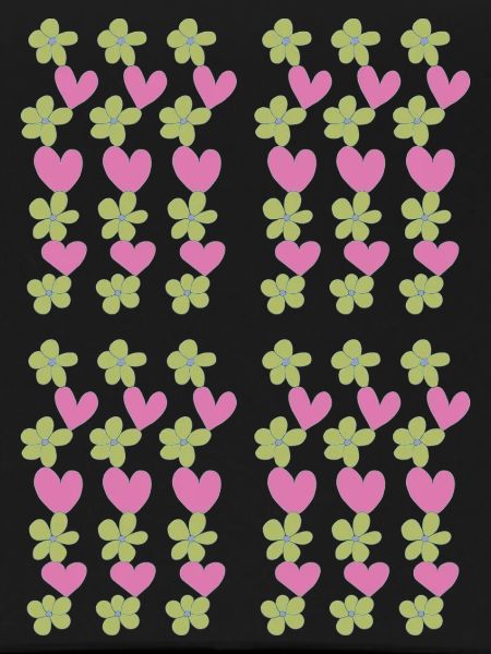 hearts flowers pattern