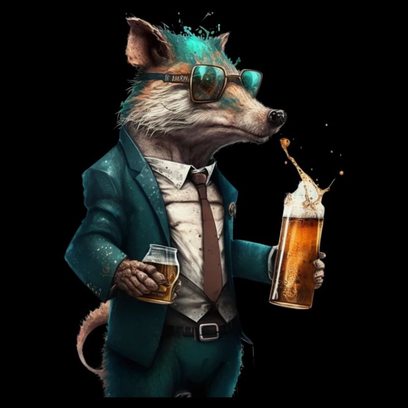 Animal cool avec BIer. Style et alcool