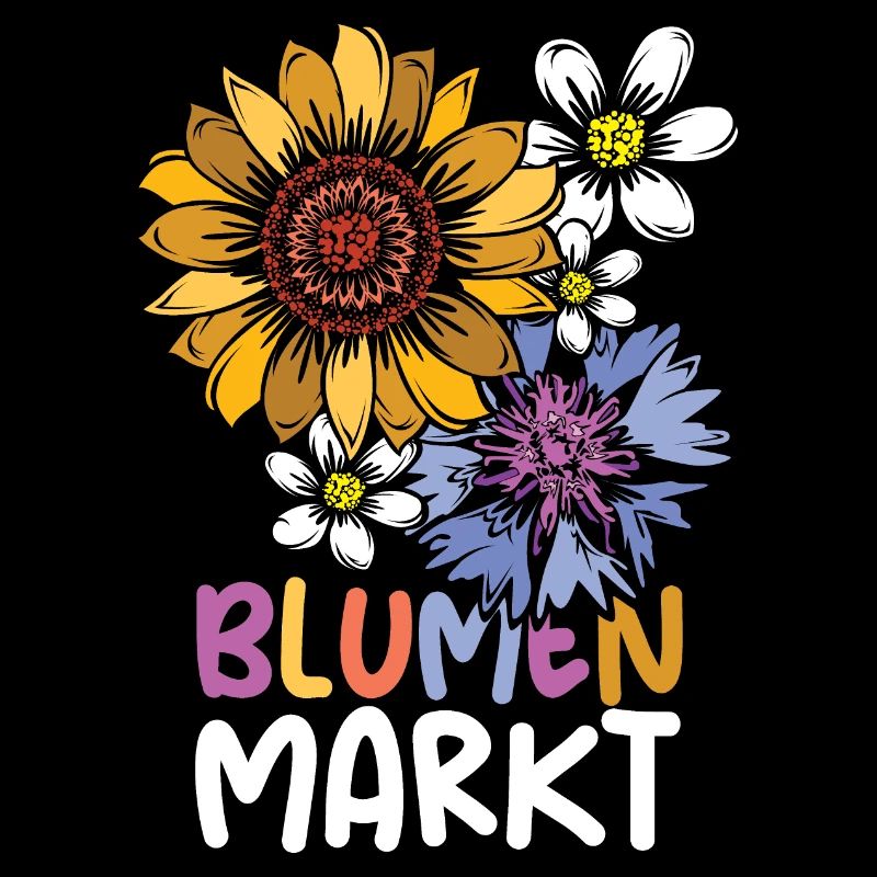 Marché aux fleurs tournesol prairie fleurs symbole équipe