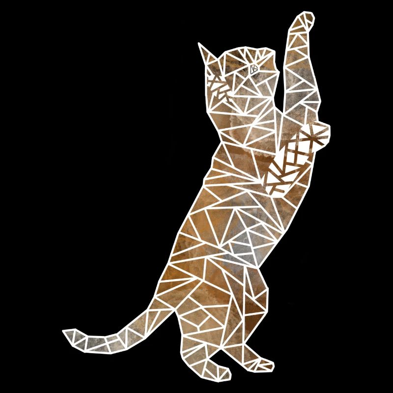 Geometric Playing Cat