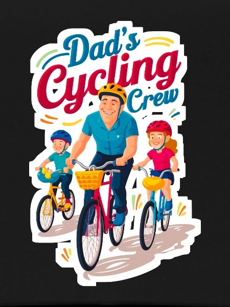Dad's Cycling Crew Illustration
