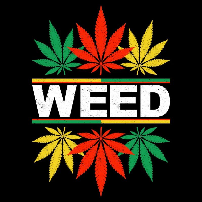 Lebendiges Design mit Cannabisblattmustern