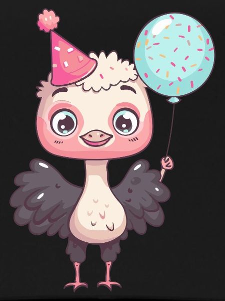 Ostrich Birthday Comic