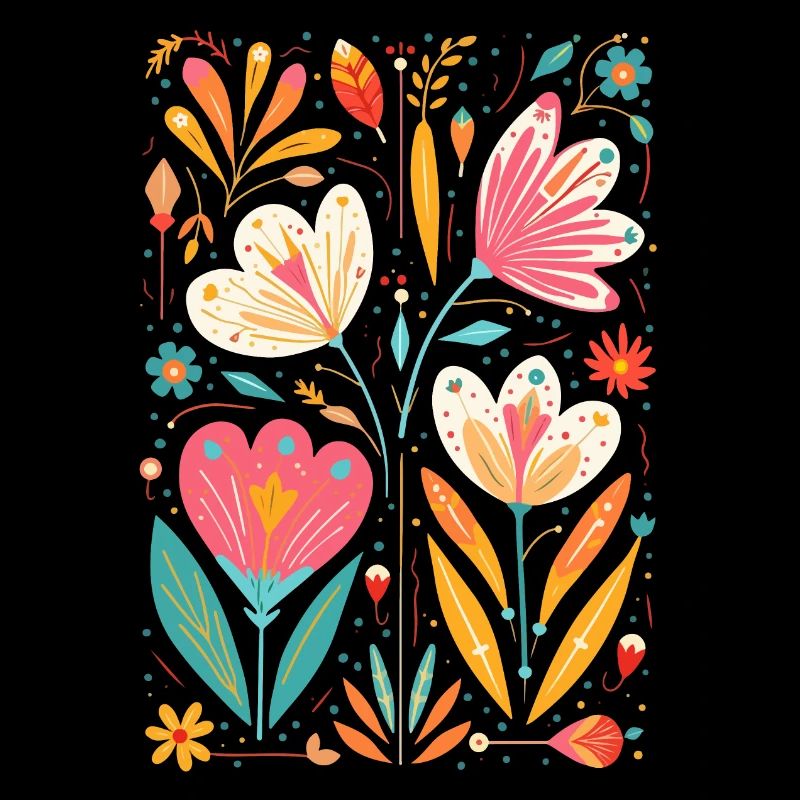 Otomi Floral Pattern Cultural Art