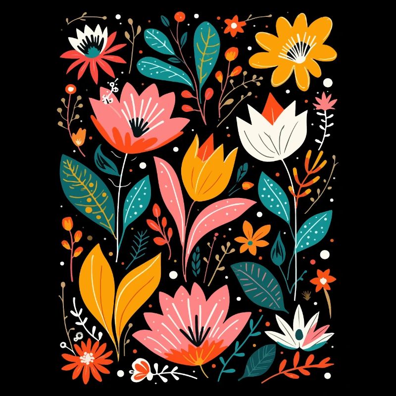 Otomi Floral Pattern Cultural Art