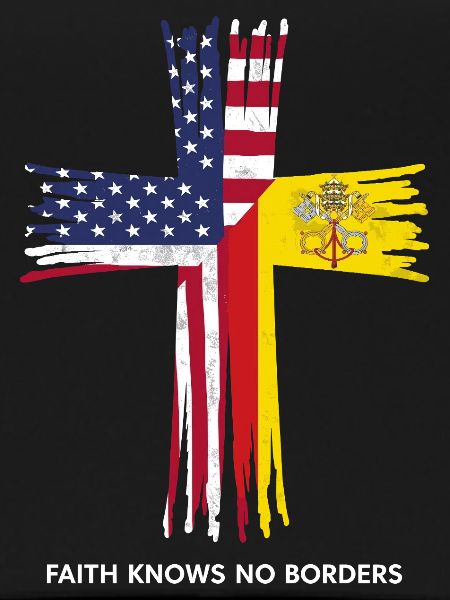 American and Vatican Flag