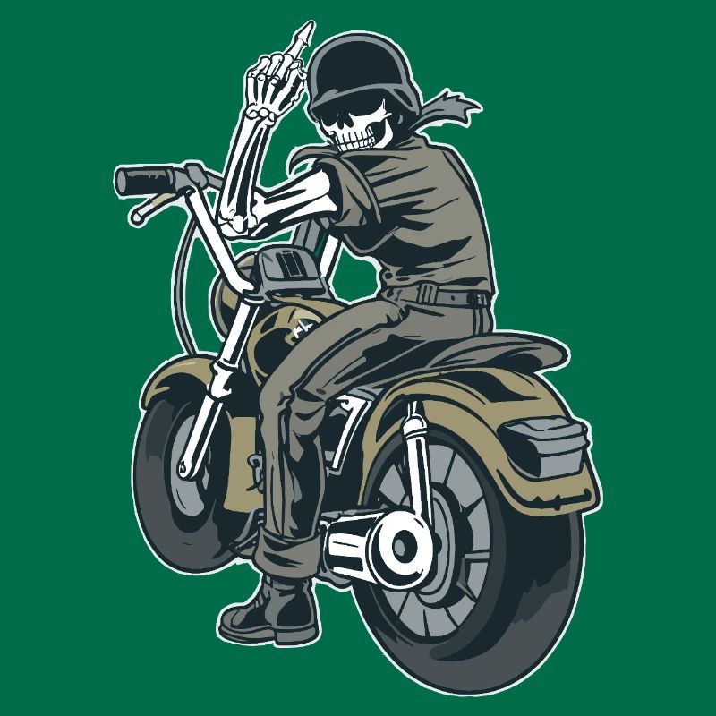 Motorcycle Biker Fuck you Provocation Skeleton