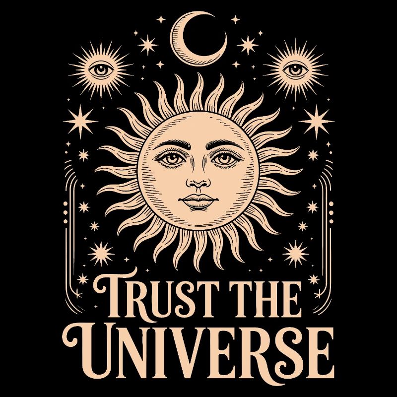 Faites confiance à l’univers Mystical Boho Soleil et Lune