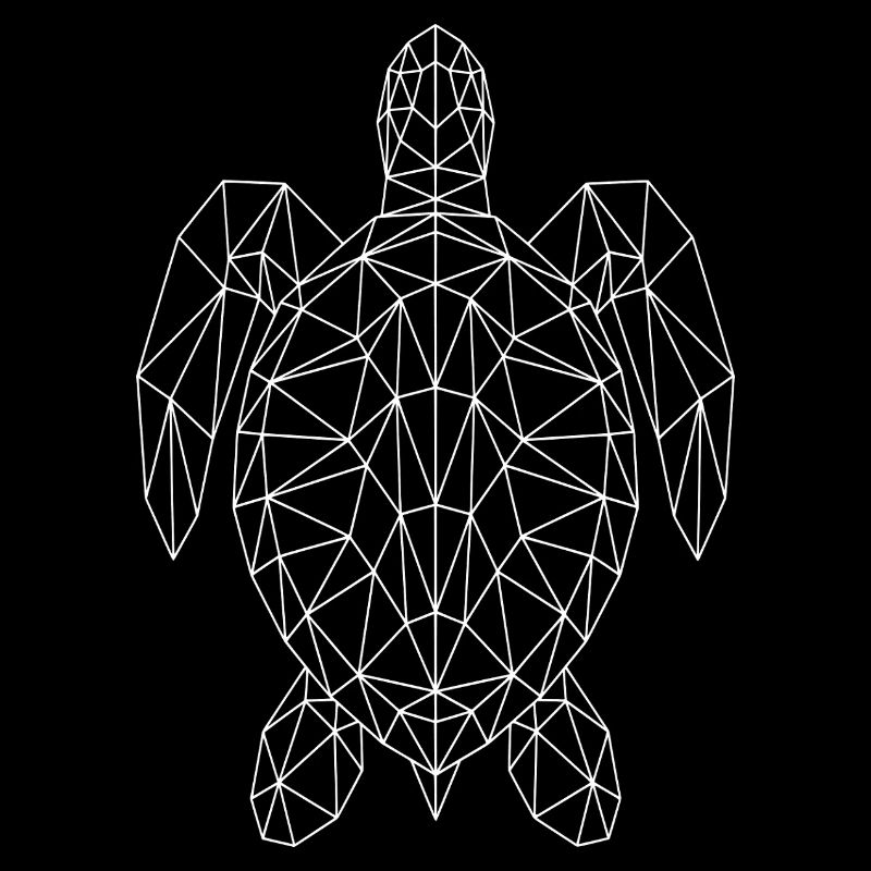 Silhouette blanche géométrique de tortue de mer