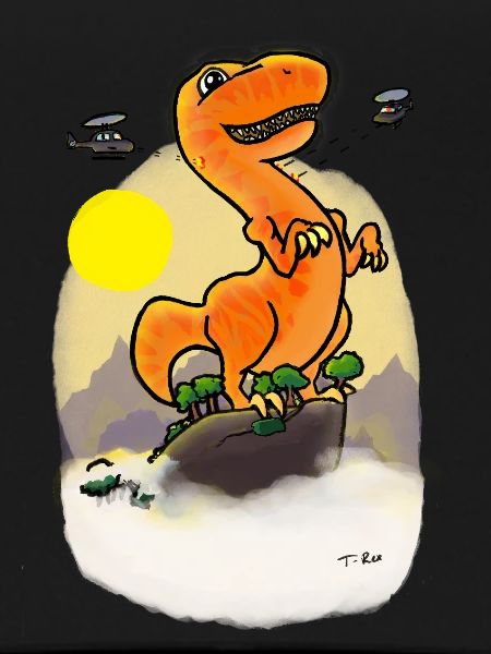 Dino Auf Berggipfel
