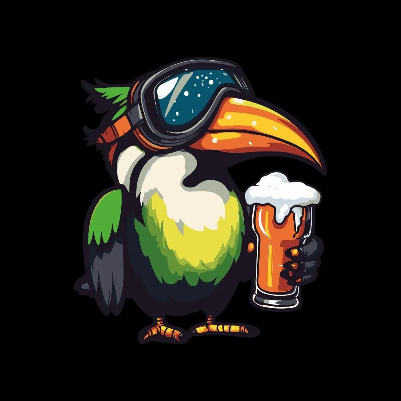 Tukan Vogel Apres Ski Bier Comic