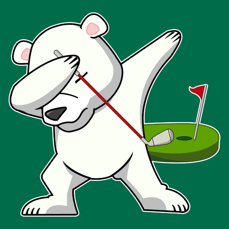 dab dabbing eisbär golf süß golfschläger tiere art