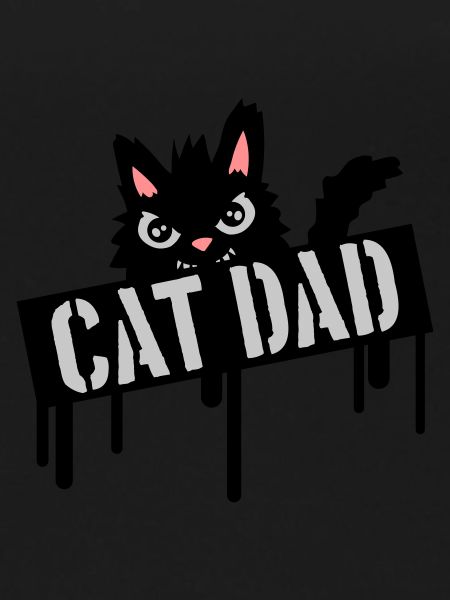 Cat Father Stamp Logo