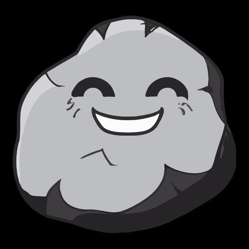 Stone with face smile laughter vector