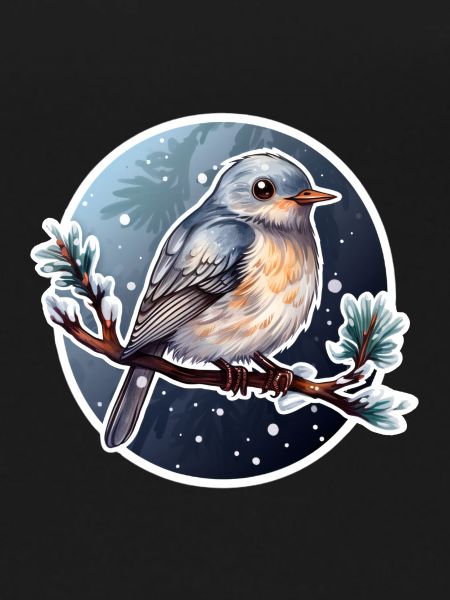 Cute bird in winter