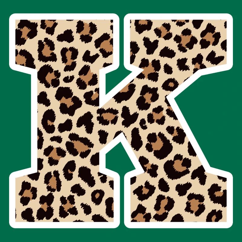 Letter K Leopard Pattern - Birthday Gift Idea